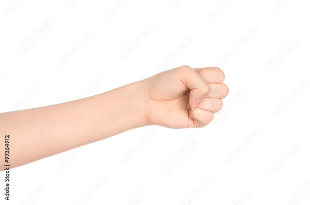 Beauty and Health theme: beautiful elegant female hand show gesture on an isolated white background in studio Beauty and Health theme: beautiful elegant female hand show gesture on an isolated white background in studio