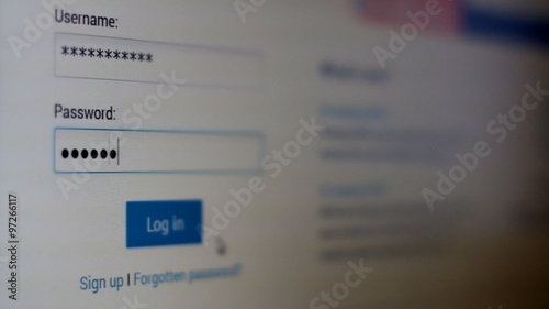 User enter wrong password. Close up