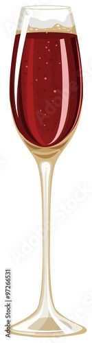 Glass filled up with champagne