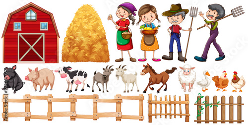 Farmers and farm animals