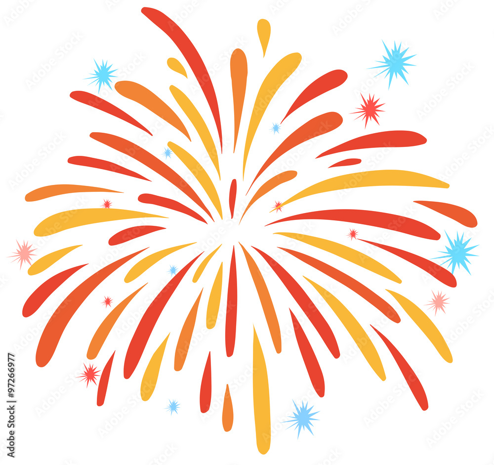 Close up firework on white