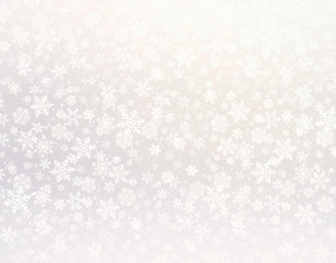 Winter snowflakes silver background