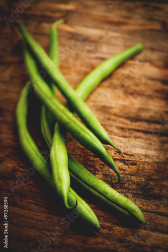green beans - tilt shift selective focus effect photo