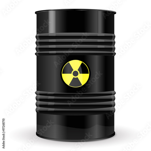Metal Barrel with radioactive icon.