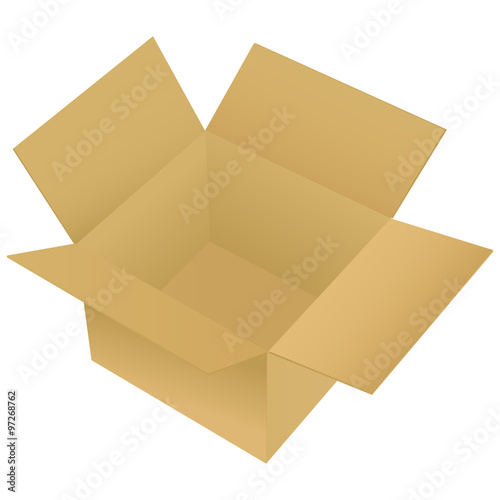 Brown box packaging. Top view of carton box. 