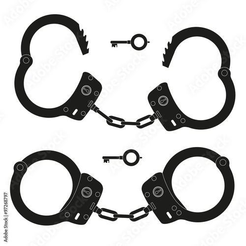 Handcuffs. Unlocked and locked. 
