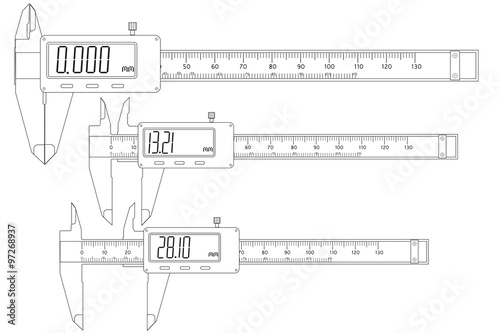 Vernier caliper, digital electronic. 