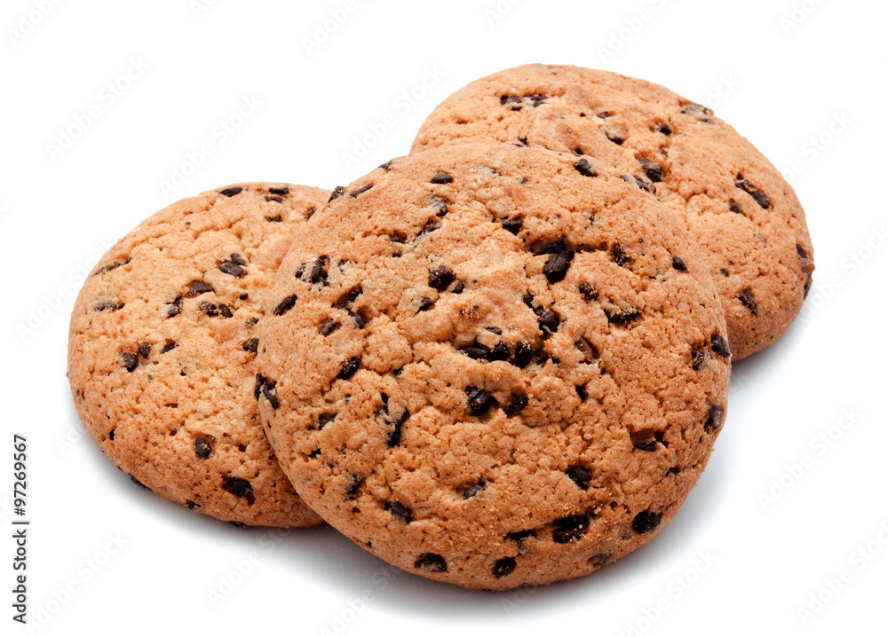 Chocolate chip cookies isolated Chocolate chip cookies isolated