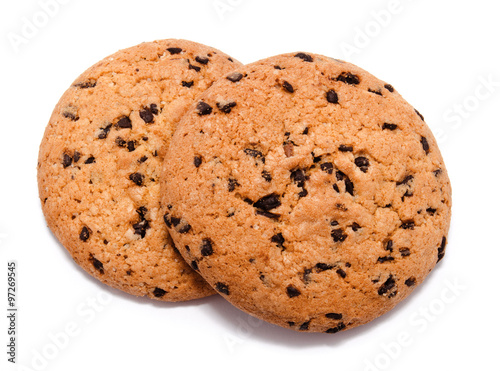 Chocolate chip cookie isolated