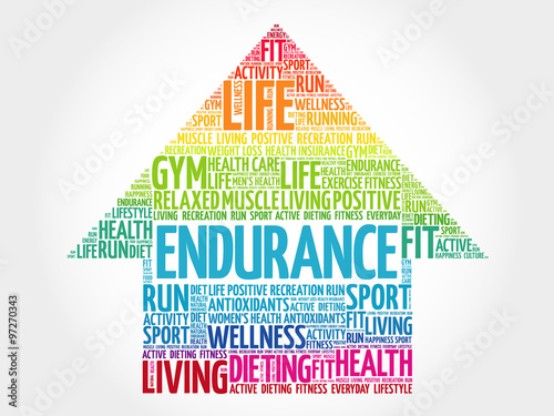 ENDURANCE arrow word cloud, health concept