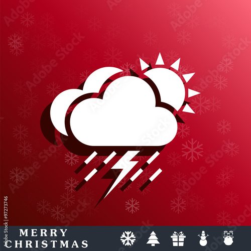 lightning rain cloud sun meteo icon