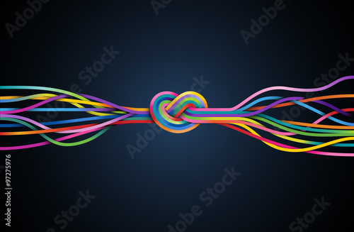Colorful lines with knot, eps10 vector photo