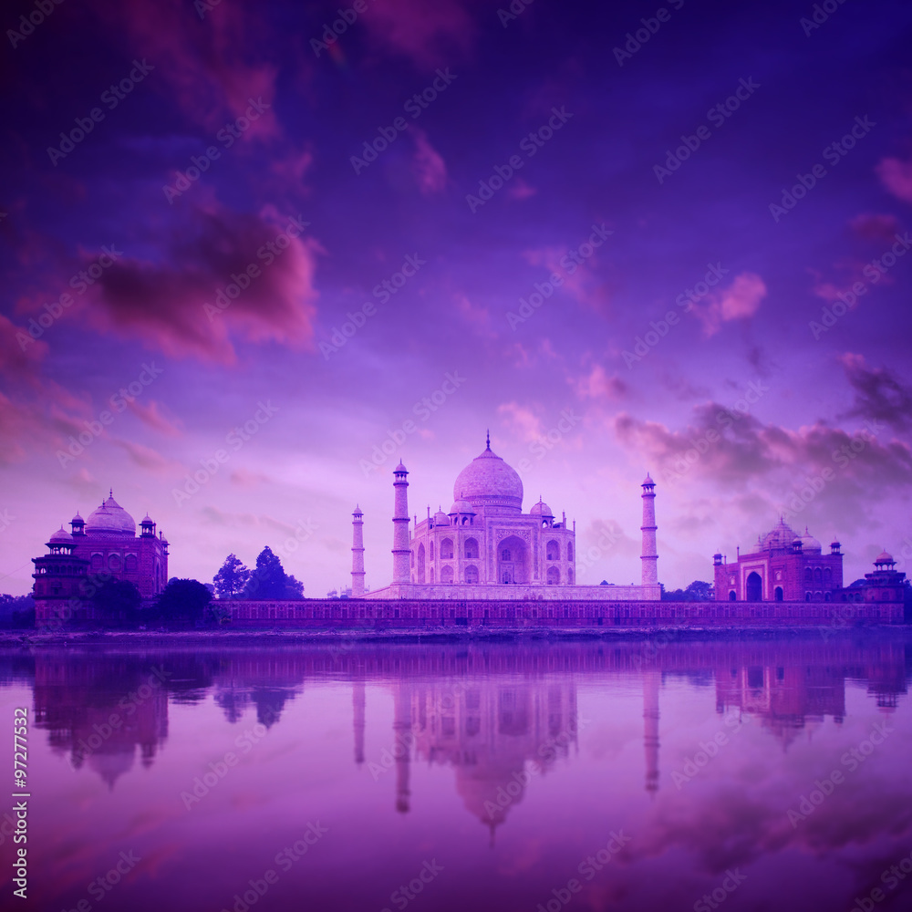 Taj Mahal Agra India on twilight