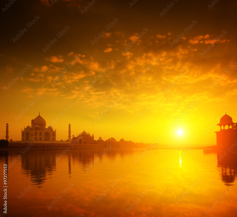 Taj Mahal Agra India sunset