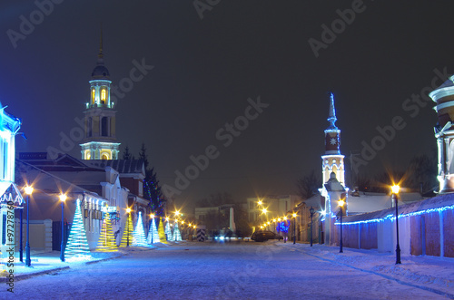 KOLOMNA, RUSSIA - January, 2015: View of the city with New Year