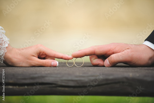 Couple Touching Rings