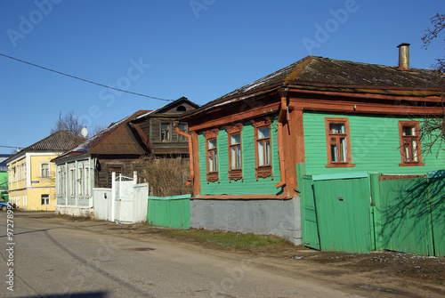 KOLOMNA, RUSSIA - April, 2014: Old wooden houses on the streets © Natalia Sidorova