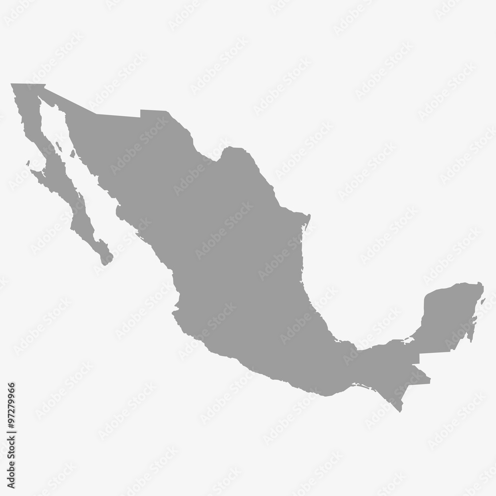 Map of Mexico in gray on a white background Map of Mexico in gray on a white background