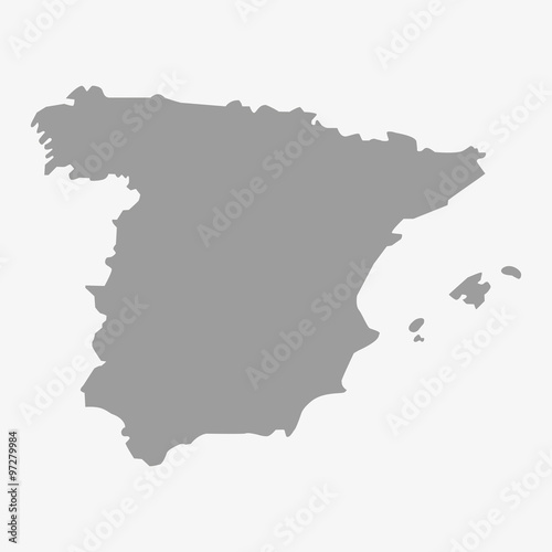 Map of Spain in gray on a white background