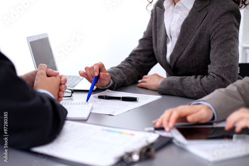 Group of business people working together in office © rogerphoto