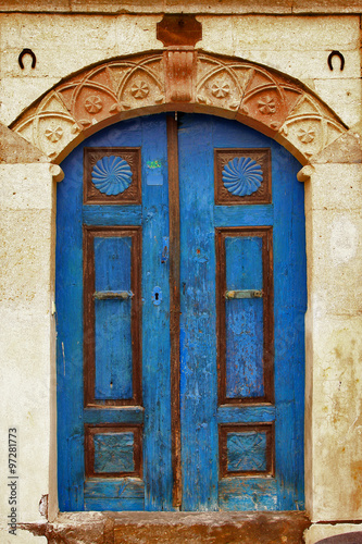 Colorful old doors of Sinasos,Mustafapasa in Cappadocia