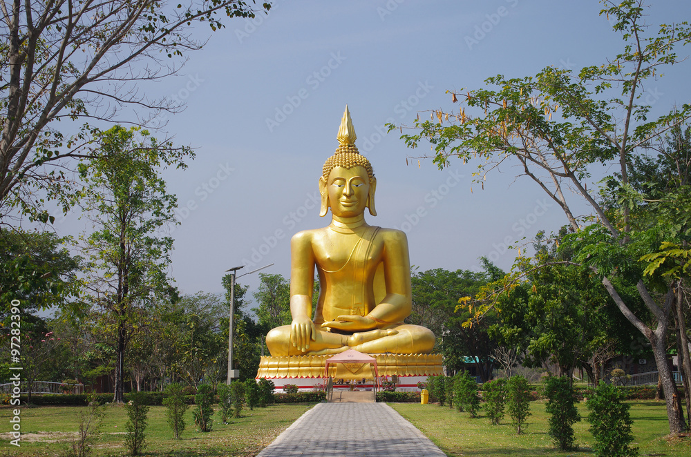 UTHAY THANI, THAILAND - January, 2015: Buddha on Ban Samo Thong UTHAY THANI, THAILAND - January, 2015: Buddha on Ban Samo Thong