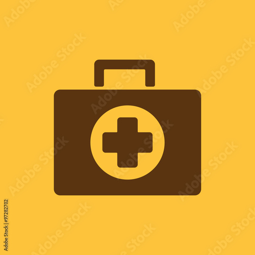 The medicine chest icon. Ambulance symbol. Flat