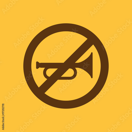 The keep quiet icon. No sound symbol. Flat