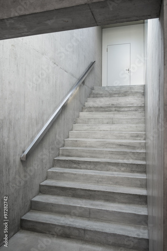 reinforced concrete stairway inside the building © marvlc