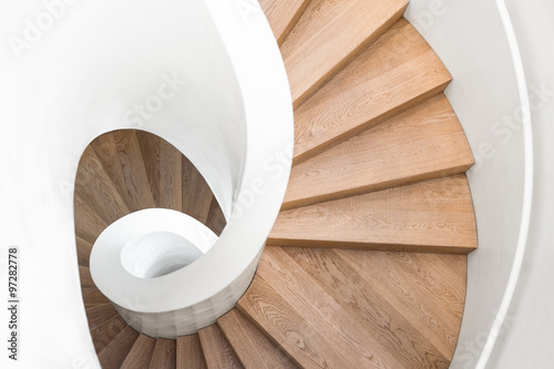 spiral staircase inside the building photo