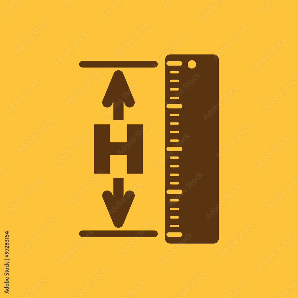 The height icon. Altitude, elevation, level, hgt symbol. Flat The height icon. Altitude, elevation, level, hgt symbol. Flat