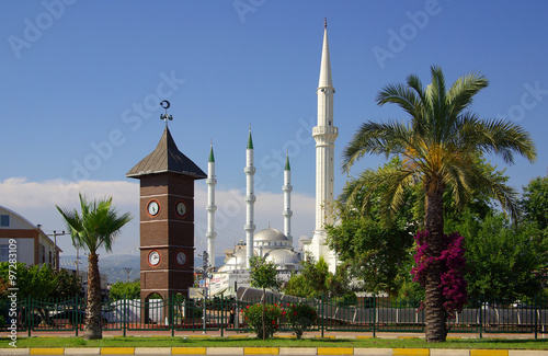KONAKLI, TURKEY - June, 2014: Mosque in the central square