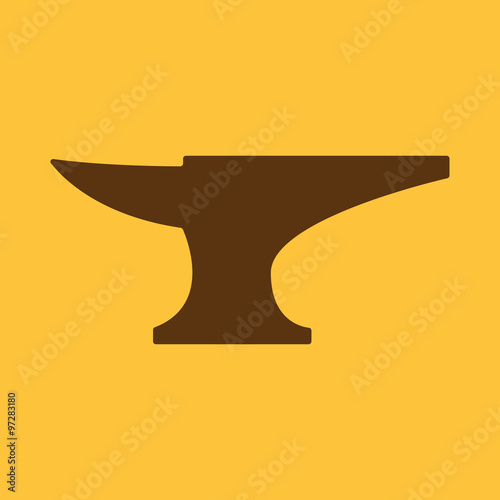 The anvil icon. Smith and forge, blacksmith symbol. Flat