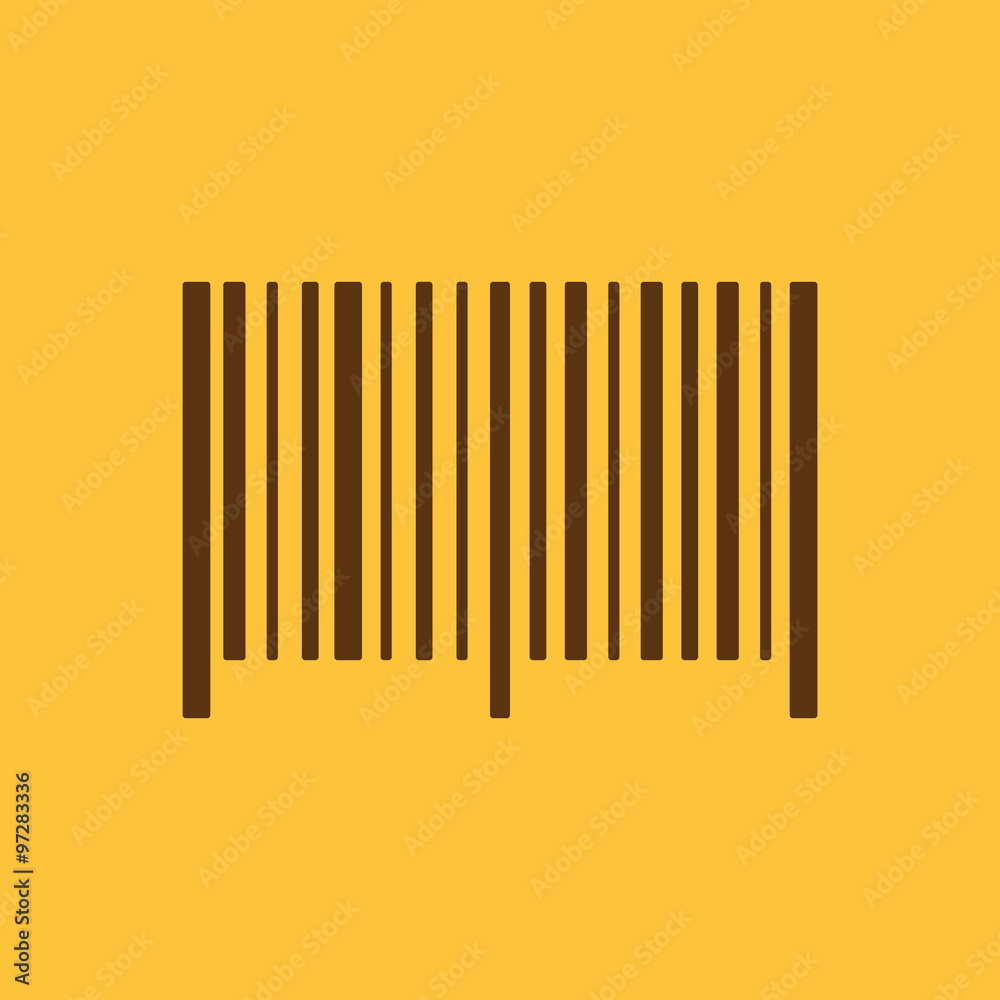 The barcode icon. Identification and ID symbol. Flat The barcode icon. Identification and ID symbol. Flat