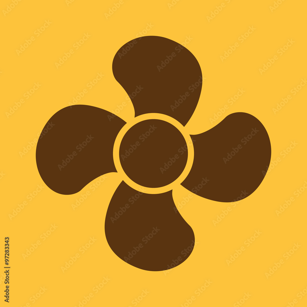 The fan icon. fan, ventilator, blower, propeller symbol. Flat The fan icon. fan, ventilator, blower, propeller symbol. Flat