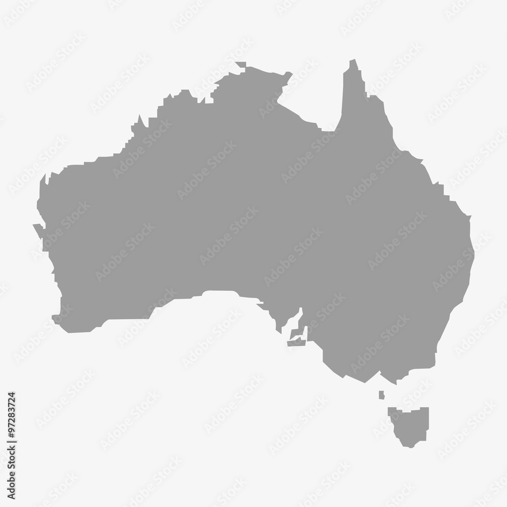 Map of Australia in gray on a white background