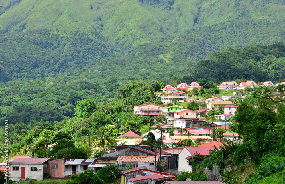 Martinique, picturesque city of Morne Rouge; in West Indies