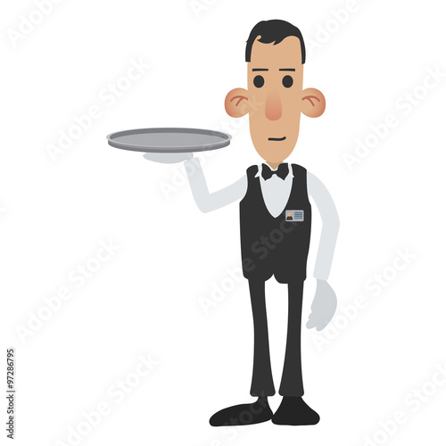 Waiter cartoon icon