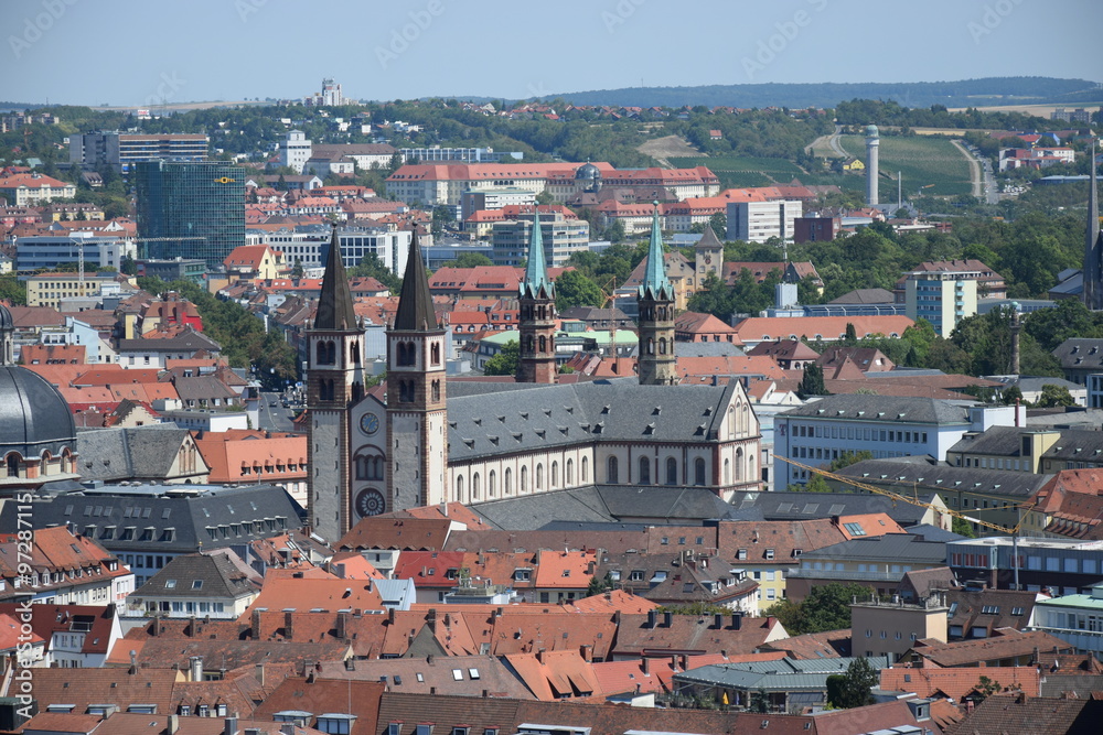 View in the city of Würzburg, Bavaria, region Lower Franconia, Germany