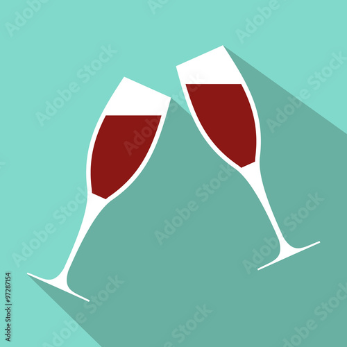 Two glasses flat icon