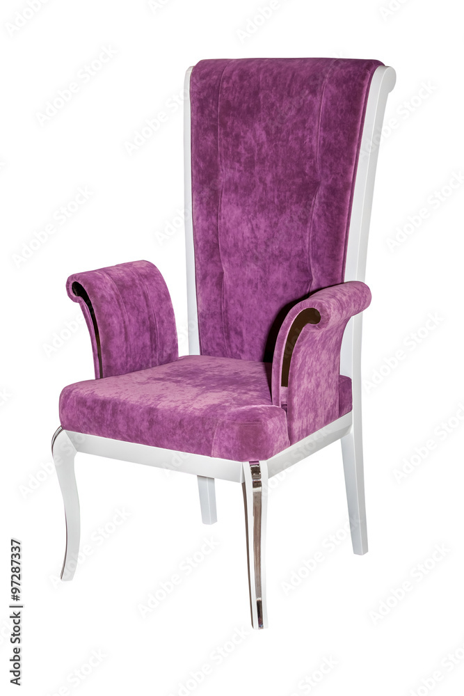 Classic white and magenta chair isolated on white Classic white and magenta chair isolated on white