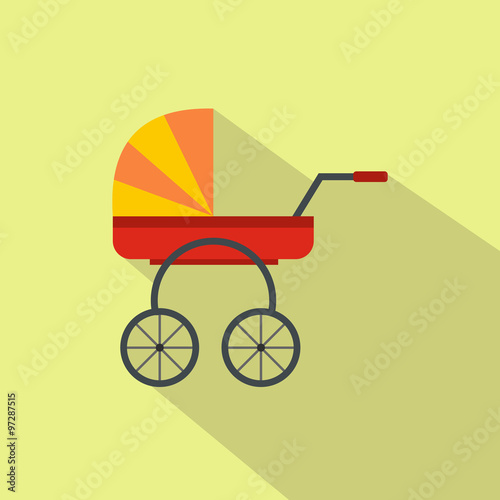 Baby carriage flat icon