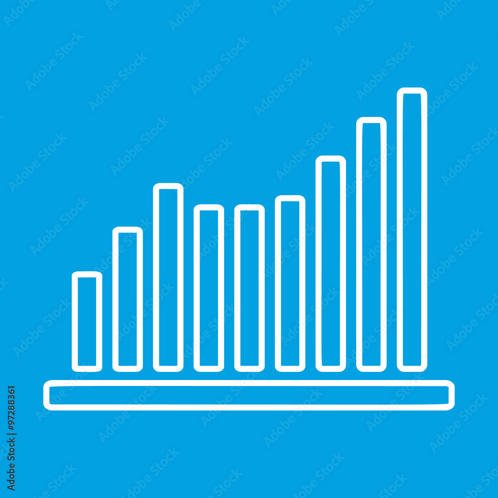 Growing graph thin line icon Growing graph thin line icon