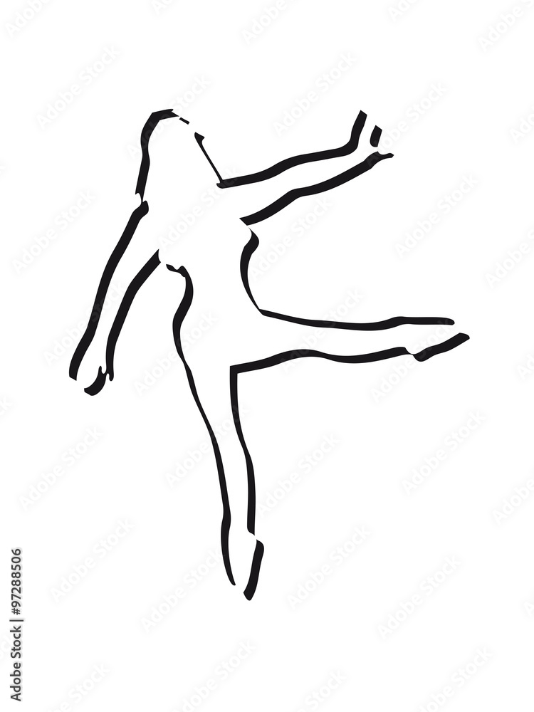outline dancer ballet silhouette woman design