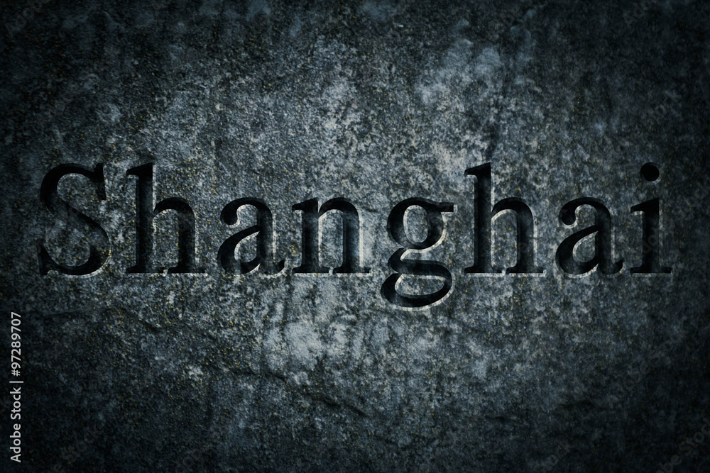 Fototapeta premium Engraved City Shanghai