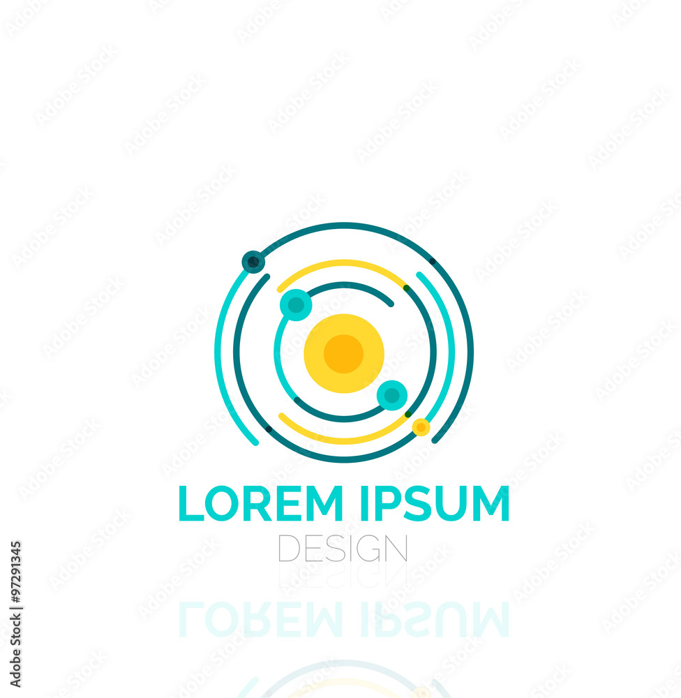 Vector swirl and circles outline minimal abstract geometric logo Vector swirl and circles outline minimal abstract geometric logo