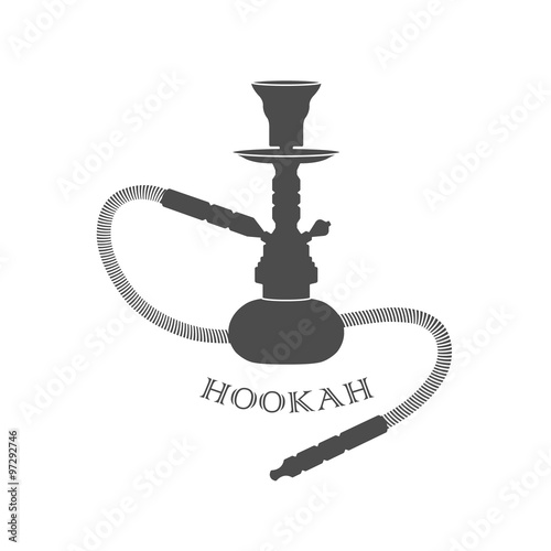 Black silhouette of a hookah. Vector hookah.
