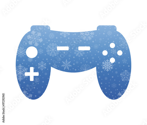 command console symbol christmas icon with snow