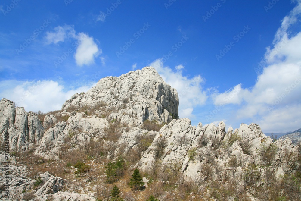 Fototapeta premium Rocky peaks on Velebit mountain in Croatia