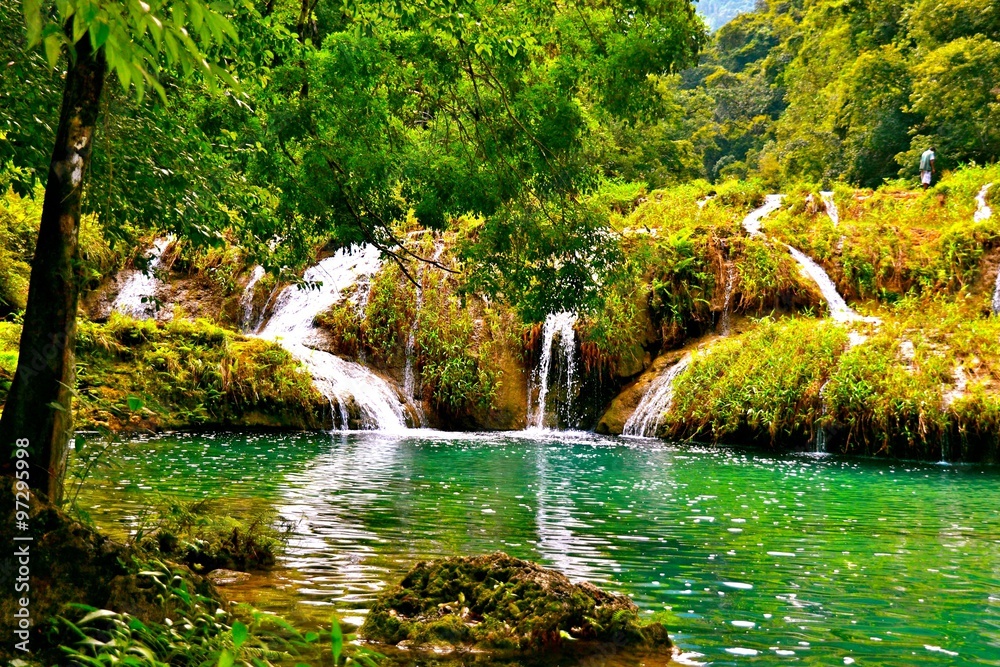 Waterfalls of Semuc Champey Stock Photo | Adobe Stock